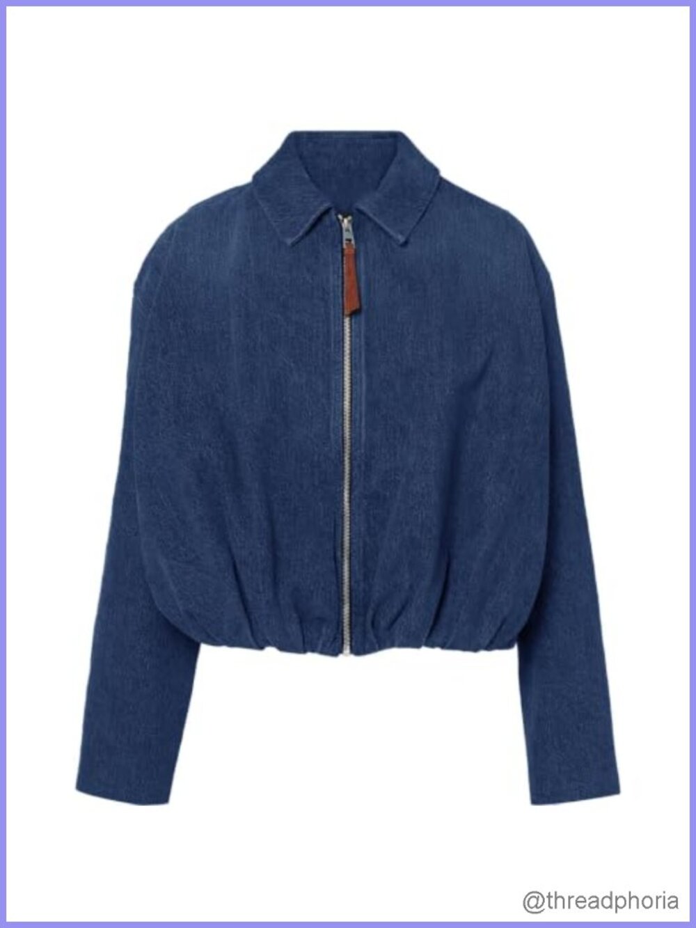 Women's Denim Bomber Jacket Zip Up Jean Jacket